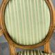 Pair of Louis XVI style armchairs in striped green fabric, 20th century.