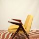 Fauteuil en bois et velours jaune par Chierowski