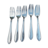 Set of 5 silver-plated cake forks