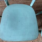 Set of 4 green bistro chairs