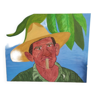 Canvas "Paseo Cubano The man with the cigar"