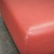 1980s Italian Postmodern Red Faux Leather Pouf Ottoman
