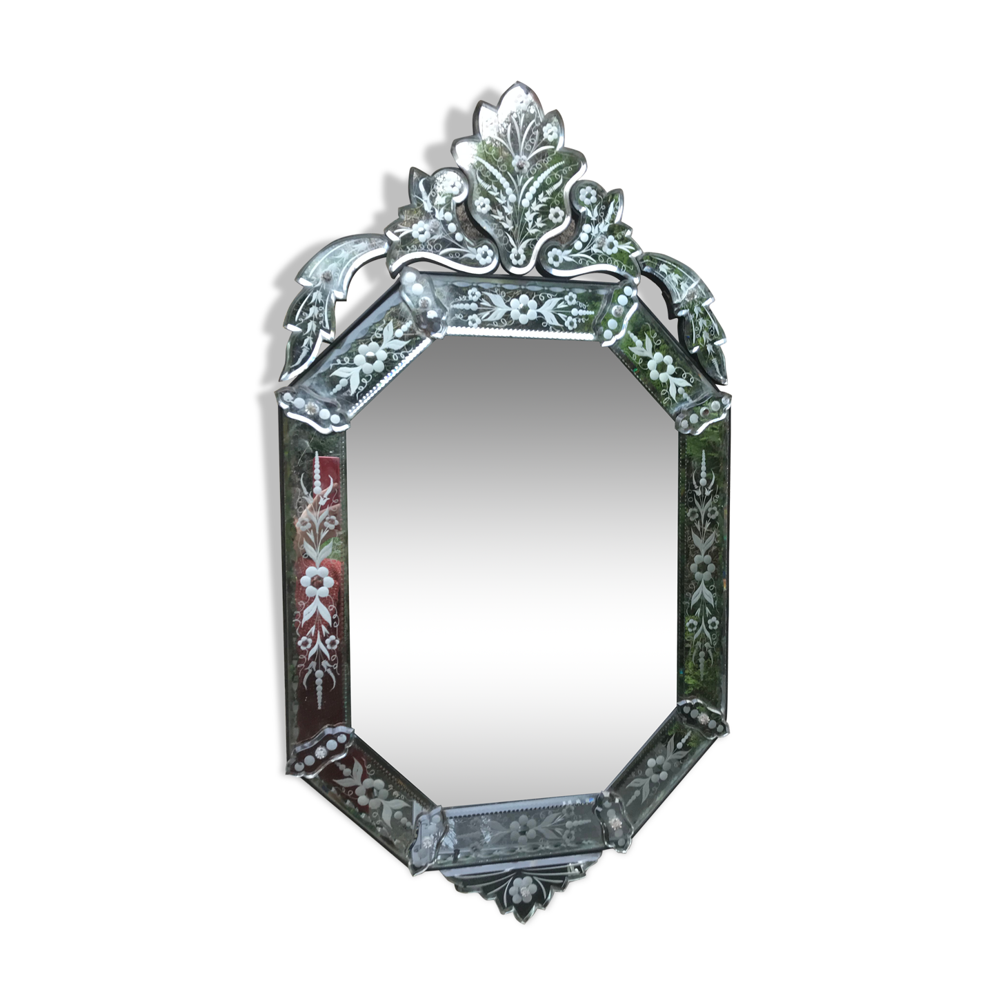 Venetian mirror circa 1900, 100x54 cm