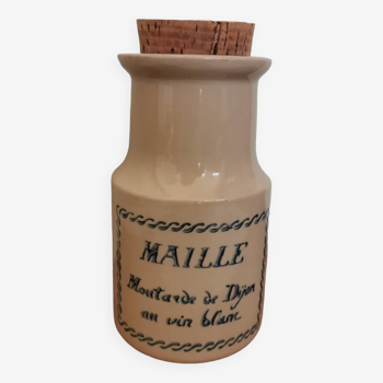 Pot boîte moutarde vintage grès maille Dijon