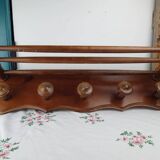 Large Antique Wooden Wall Hook with Shelf for Hats, 70 cm