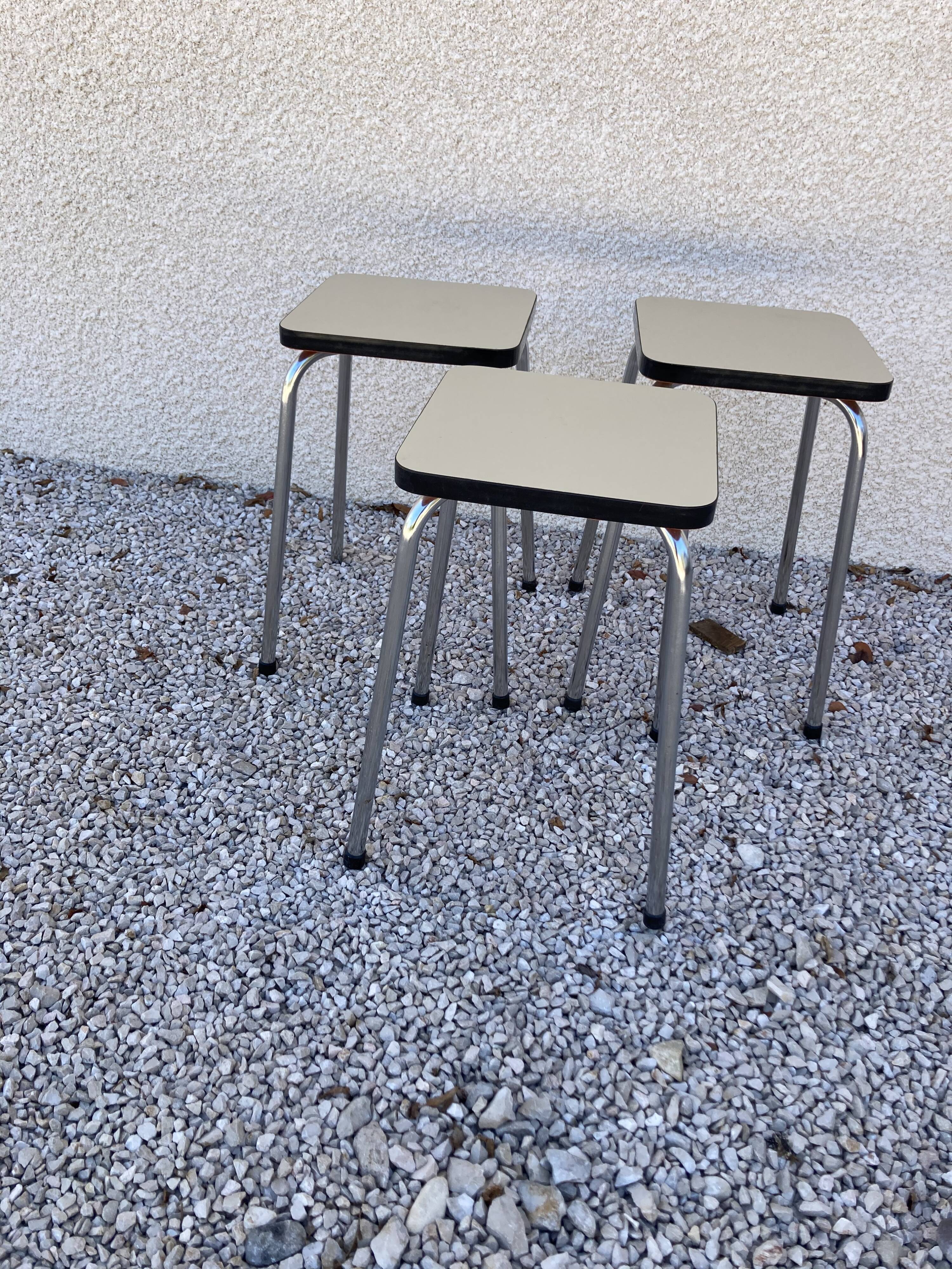 3 formica stools