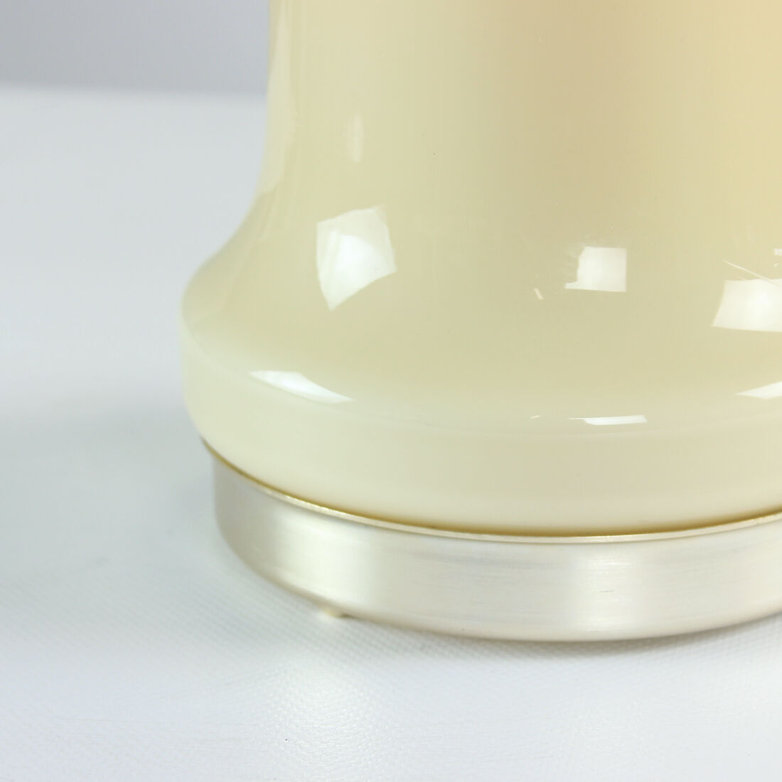 Unique Beige Opaline Glass Table Lamp By Ivan Jakes, Czechoslovakia 1960s