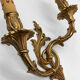 Pair of golden golden bronze sconces style Louis XV rocaille