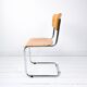Chaise cantilever vintage métal chromé et bois