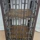Bedside table - wrought iron and teak side table