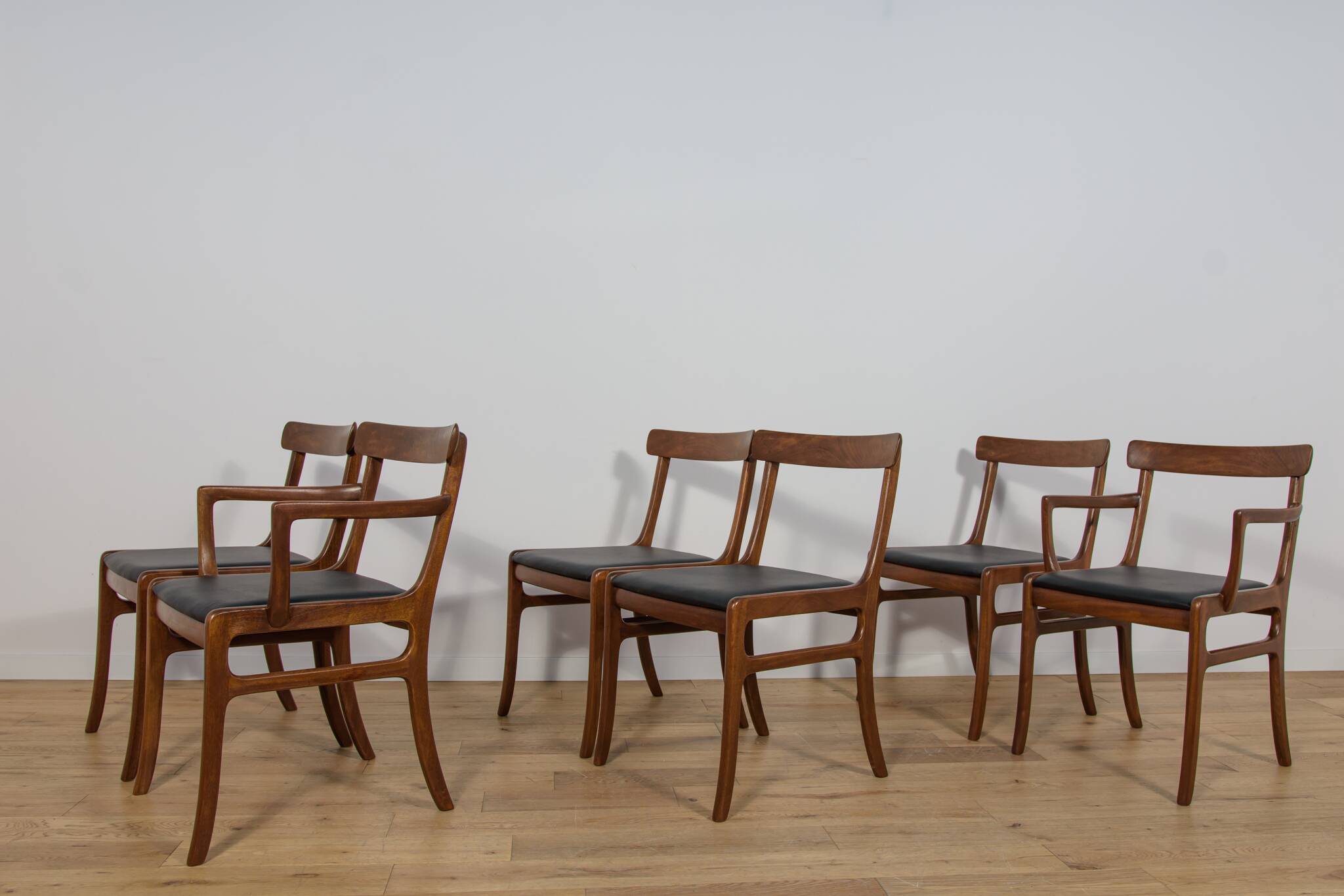 Danish Dining Chairs by Ole Wanscher for Poul Jeppesens Furniture Factory.