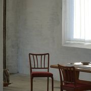 Set of 6 modern classic Danish dining chairs, oak with upholstered seats, 1950s.
