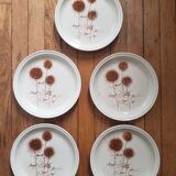 Set of 5 Sarreguemines dessert plates