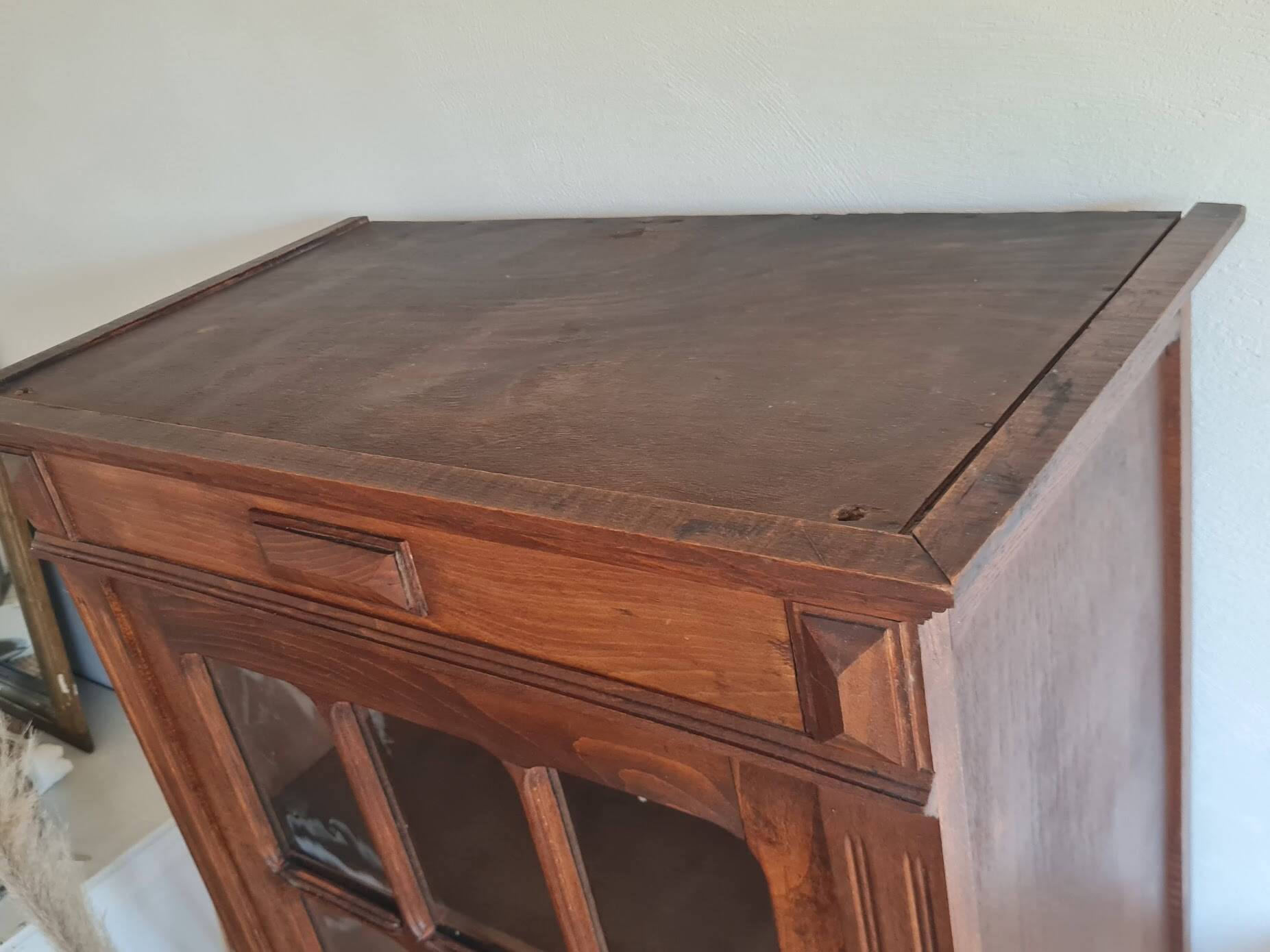 Antique glass-fronted Parisian wardrobe