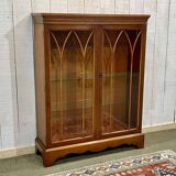 1950s English yew display cabinet