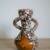 Vase Vallauris vintage brown-white