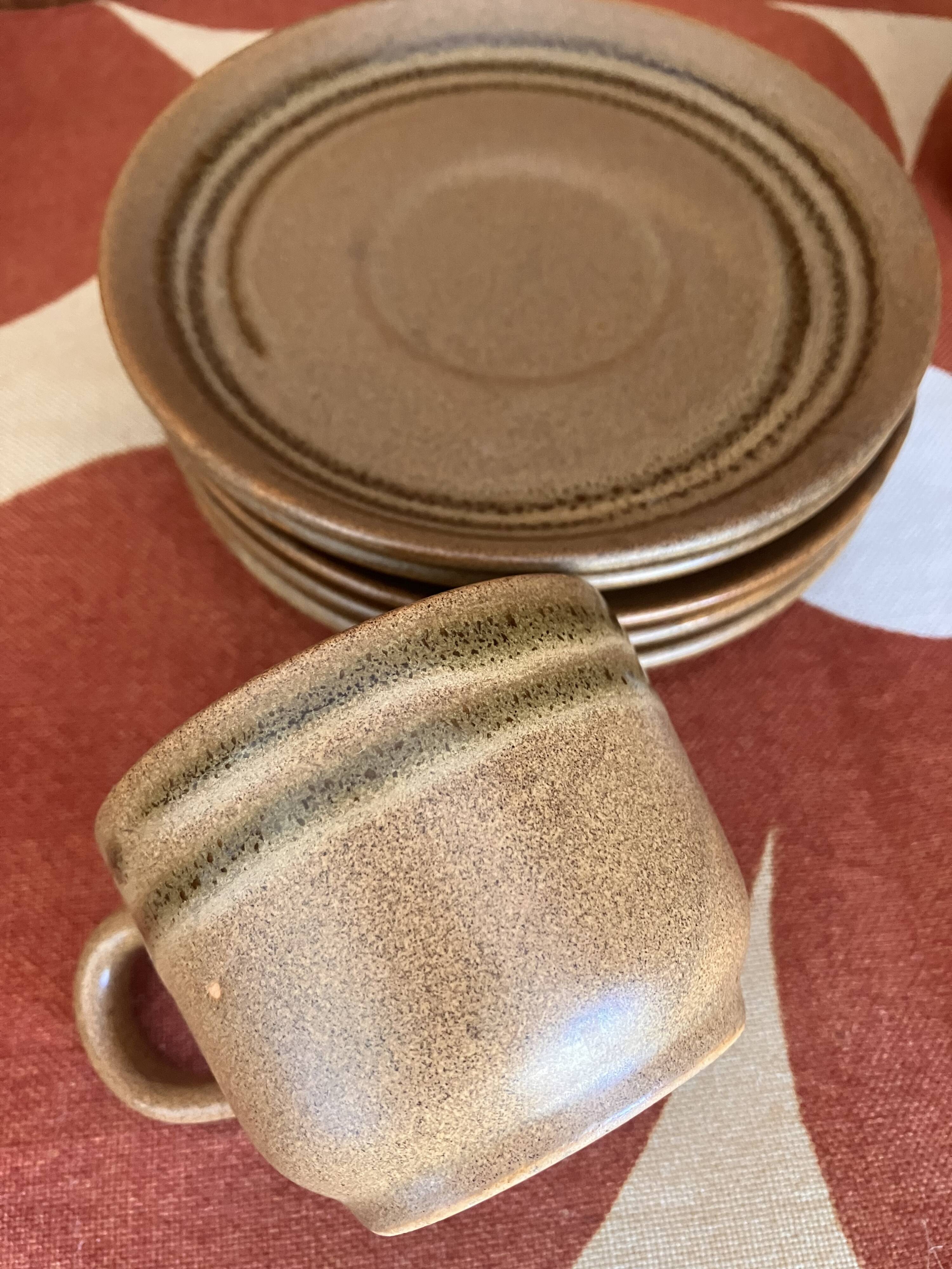 Service à café en grès Sarreguemines cafetiere tasses sucrier