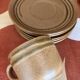 Service à café en grès Sarreguemines cafetiere tasses sucrier