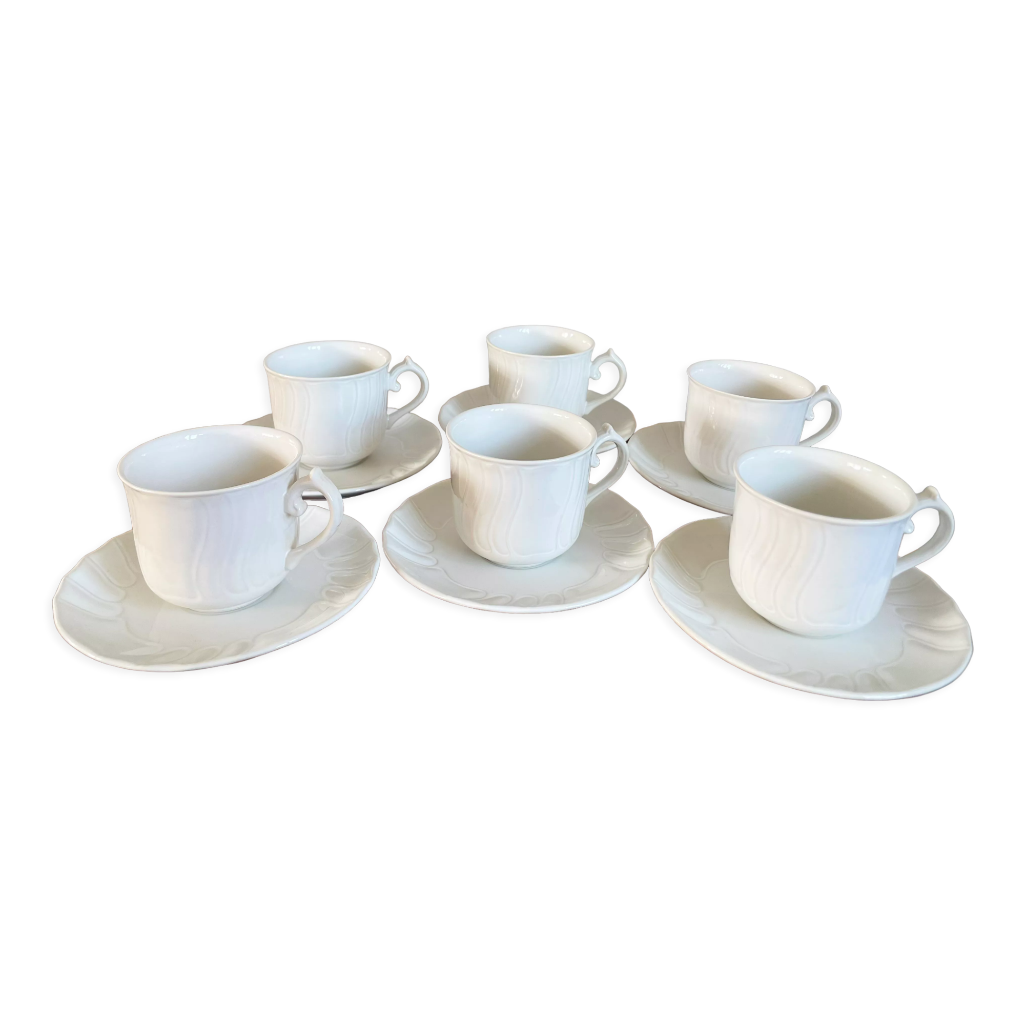 Villeroy & boch espresso or coffee cups with saucers, diamant series from the 1980s