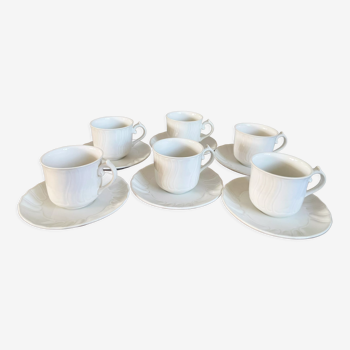 Villeroy & boch espresso or coffee cups with saucers, diamant series from the 1980s