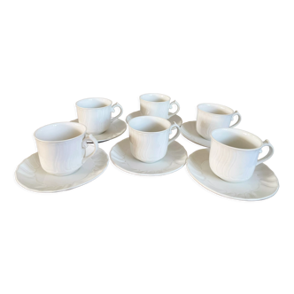 Villeroy & boch espresso or coffee cups with saucers, diamant series from the 1980s