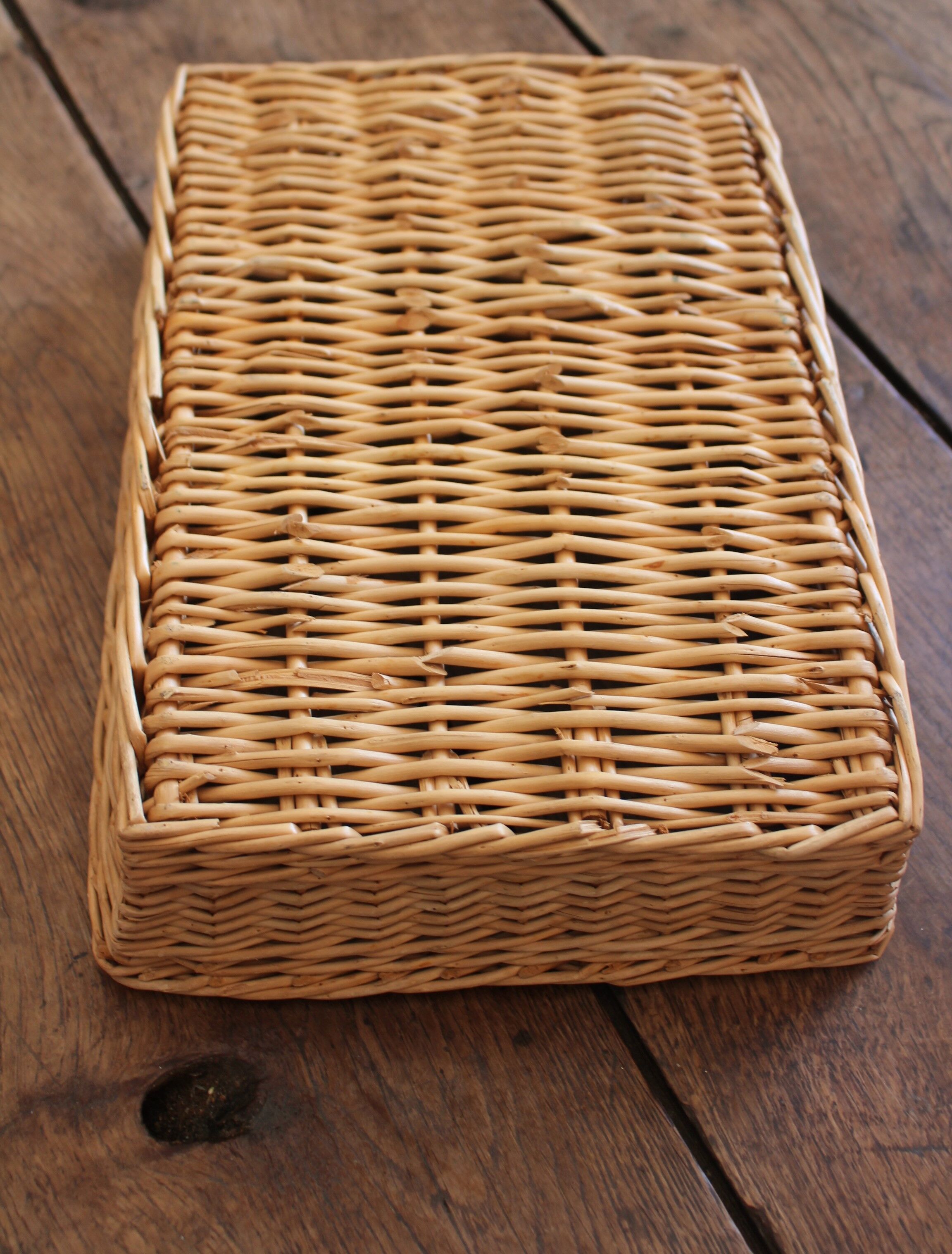 Plateau rectangle osier vintage