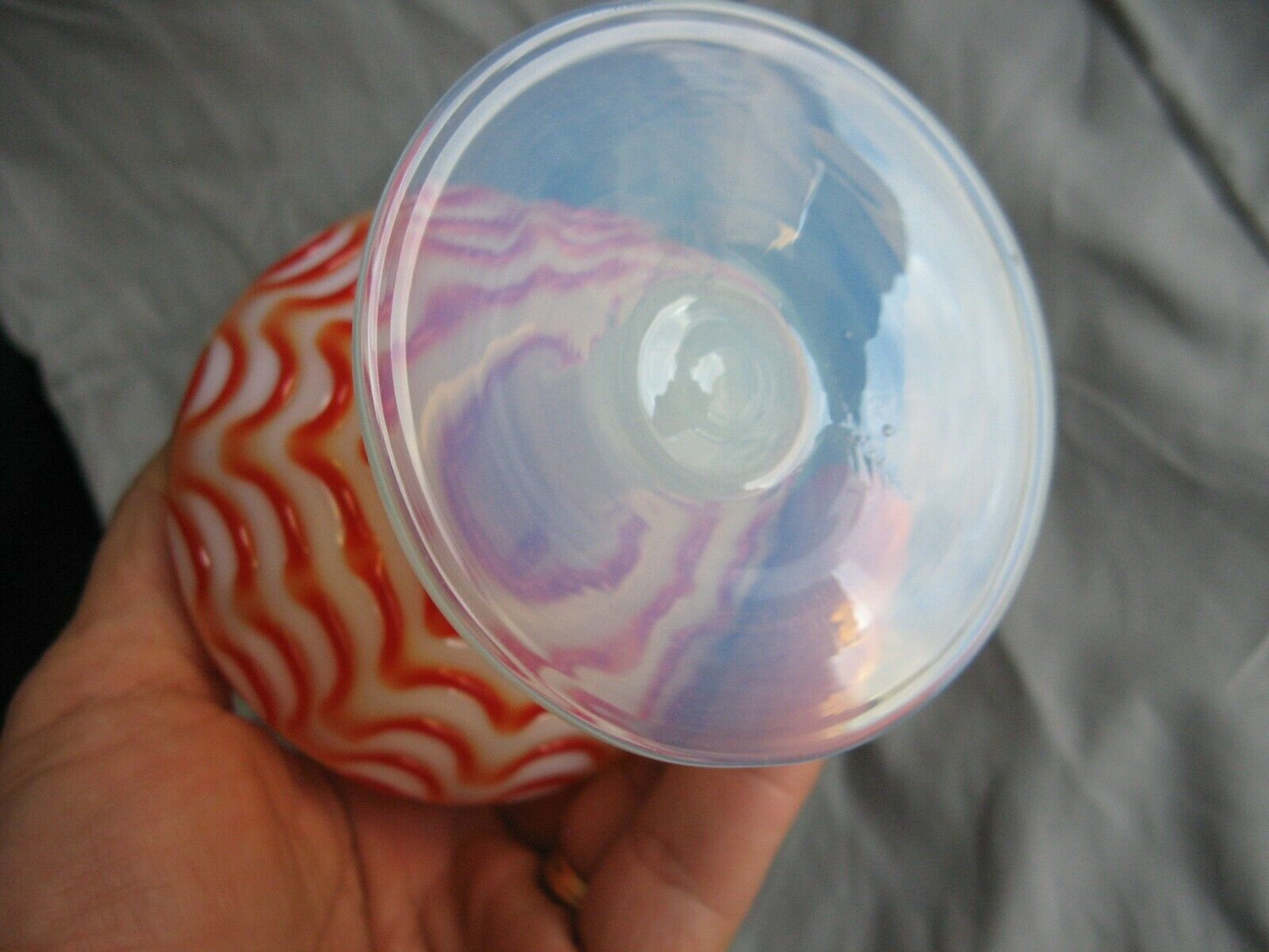 Crystal or opaline foot pitcher murano opalescent glass fair