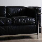 Cassina LC2 Three Seater Sofa By Charlotte Perriand, Le Corbusier, 1960s