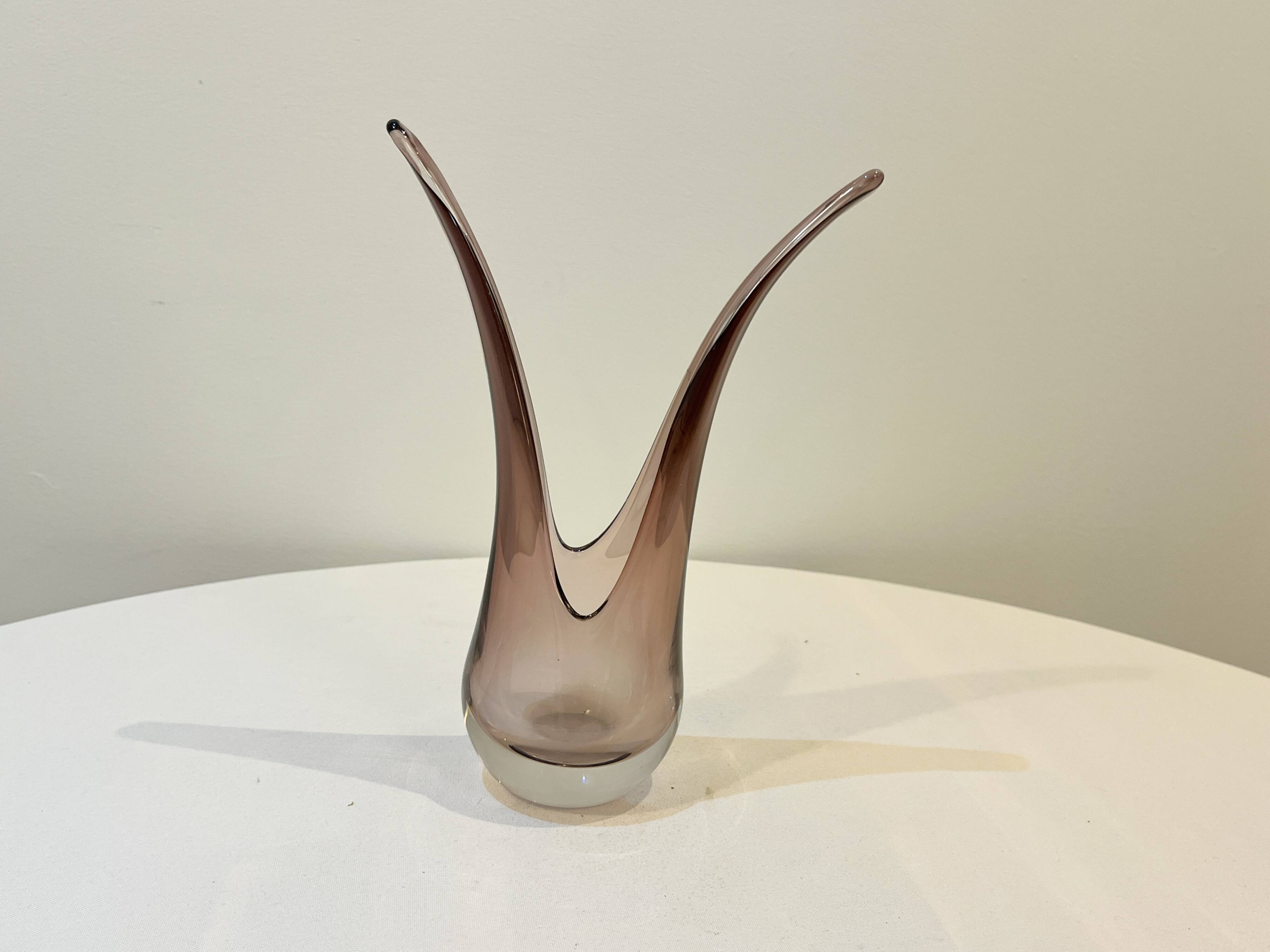 Vintage vase for ikebana or floral arrangement in amethyst crystal from VANNES ART FRANCE