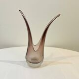 Vintage vase for ikebana or floral arrangement in amethyst crystal from VANNES ART FRANCE