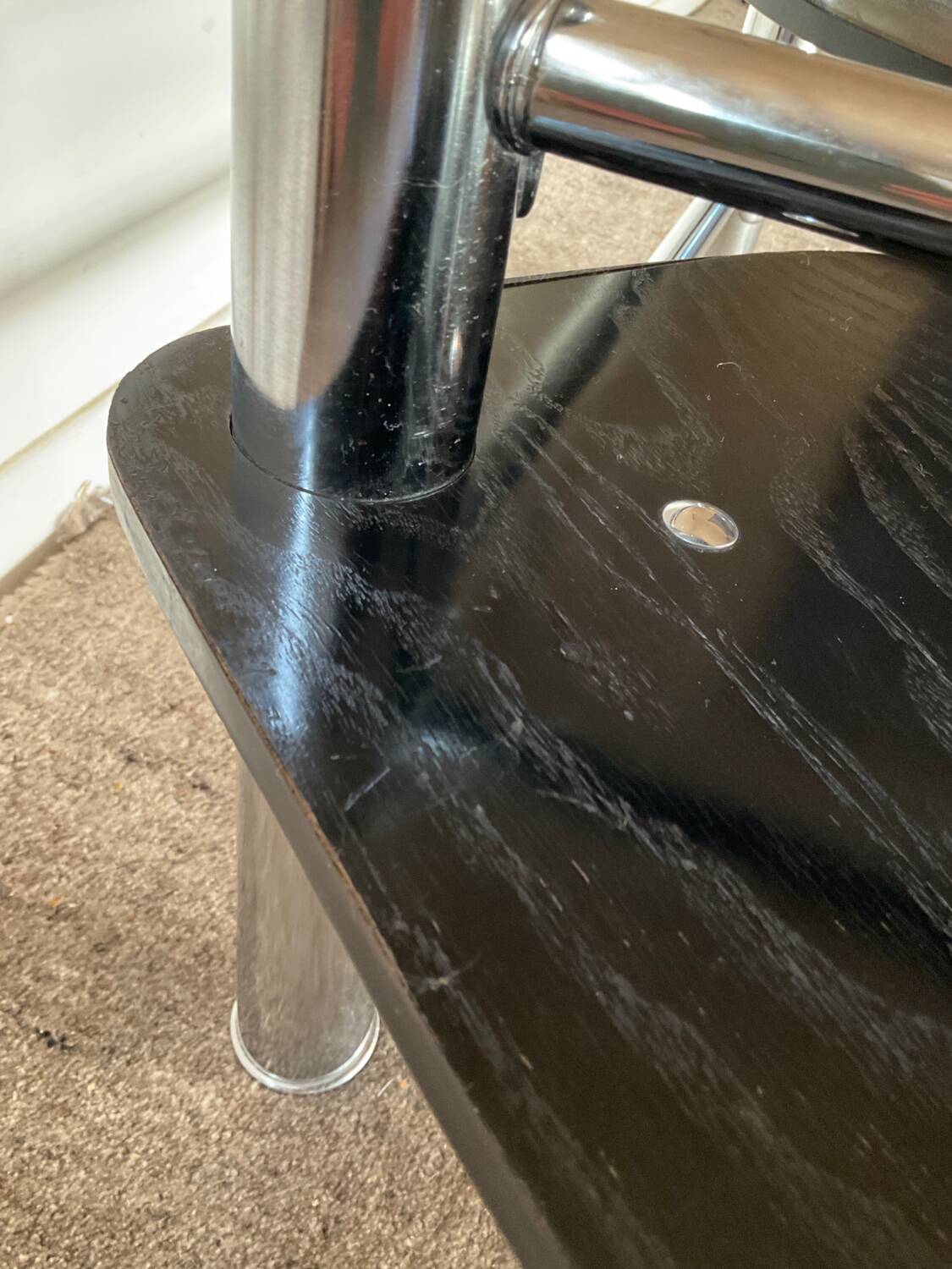 Vintage 1980s coffee table in smoked glass and chrome metal