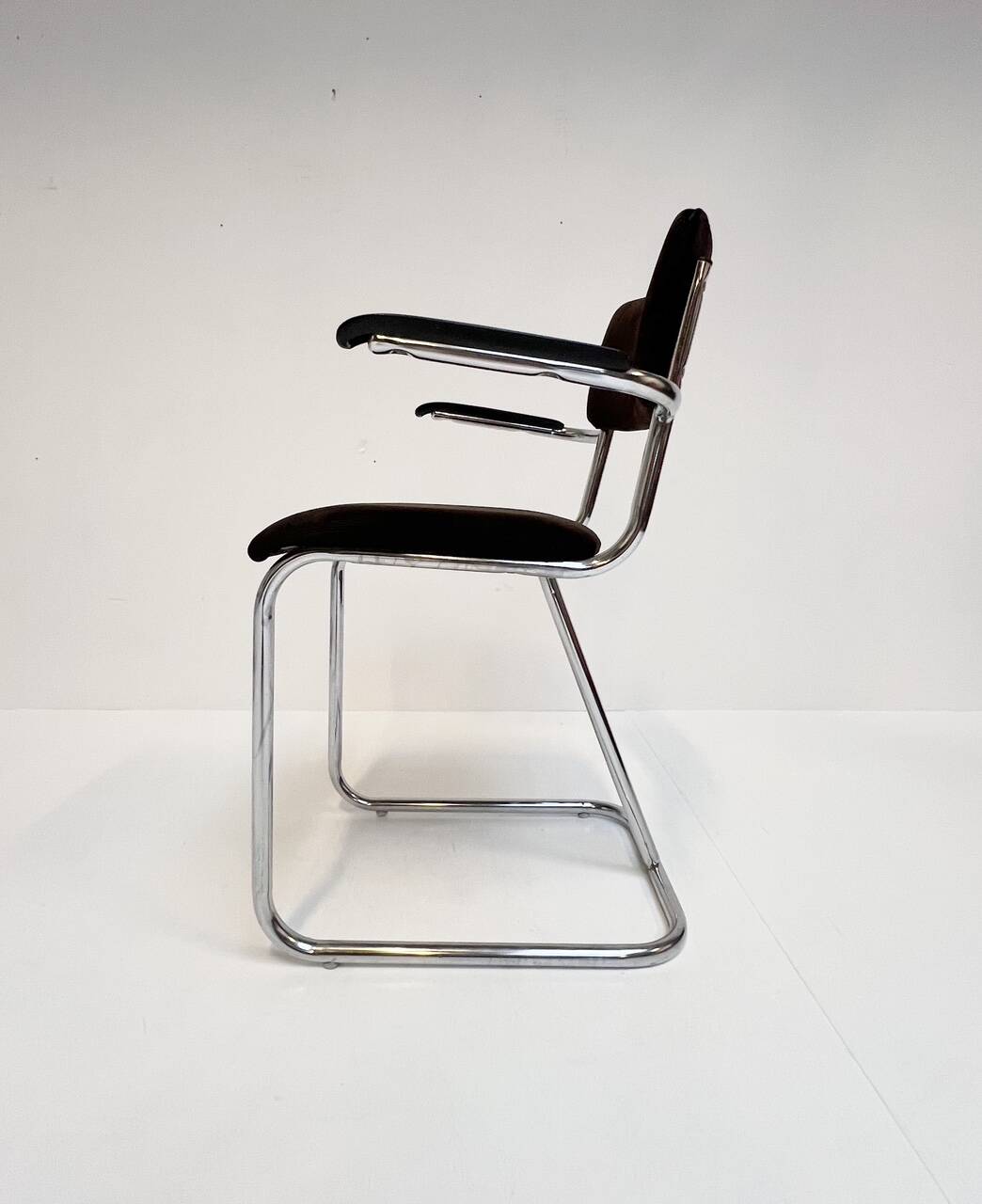 Set metal dining chairs in Gispen style (4), 1970s