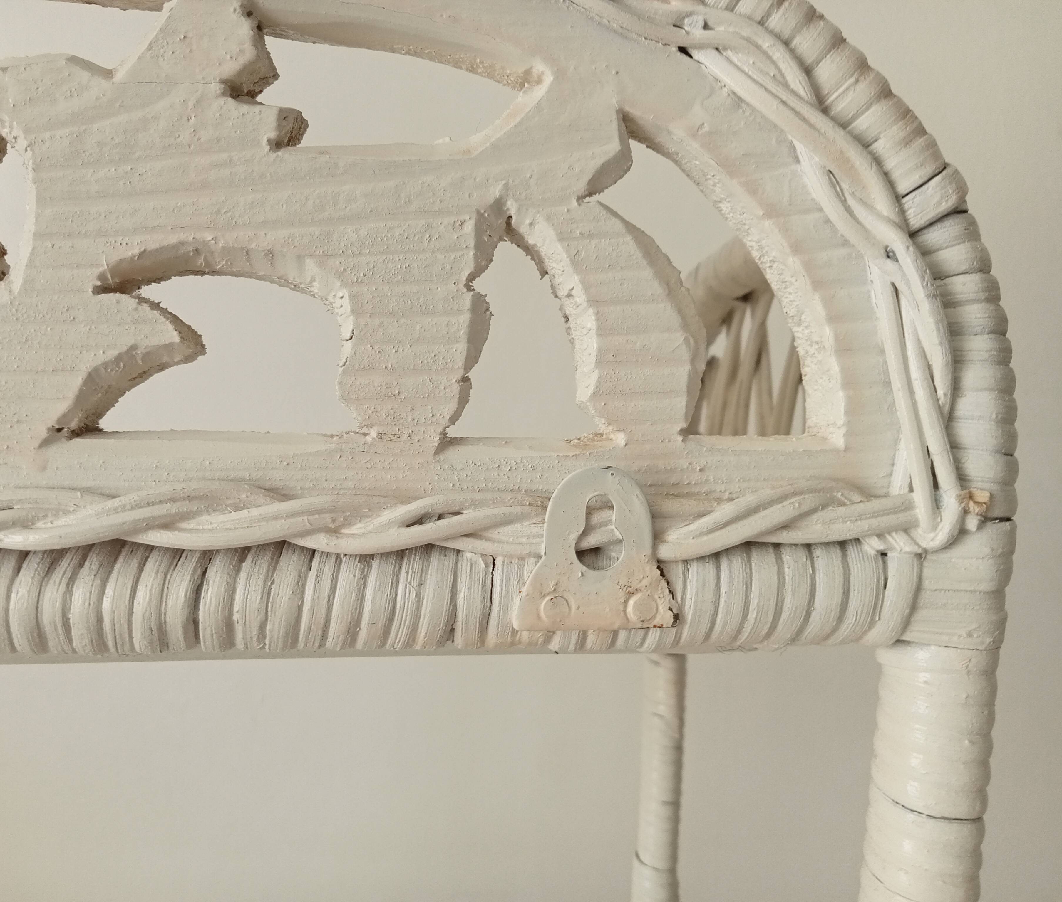 Vintage rattan wall shelf