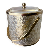 Dior style lucite ice bucket with tongs, Italy, 1970