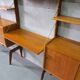Mid-Century Modular Teak Free-Standing Wall Unit with Desk by John Texmon for Blindheim Mobelfabrik,