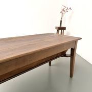 Farm table, old solid oak dough trough, France, around 1920.