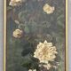 Painted panel of a still life in oil 90 x 27 cm