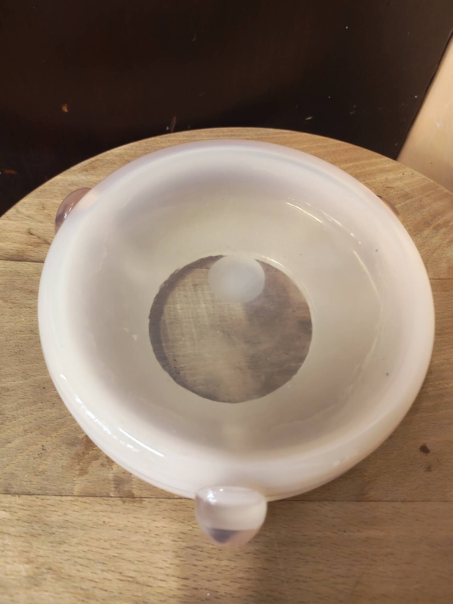 Opaline glass ashtray and pocket tray Poland 1970