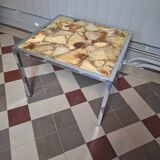Table basse marbre et inox