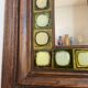 Ceramic and wood mirror from the 80s.