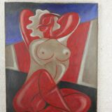 Tableau "Nude Cubist" HST signed Gleyse