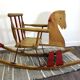 Rocking horse old red and wood
