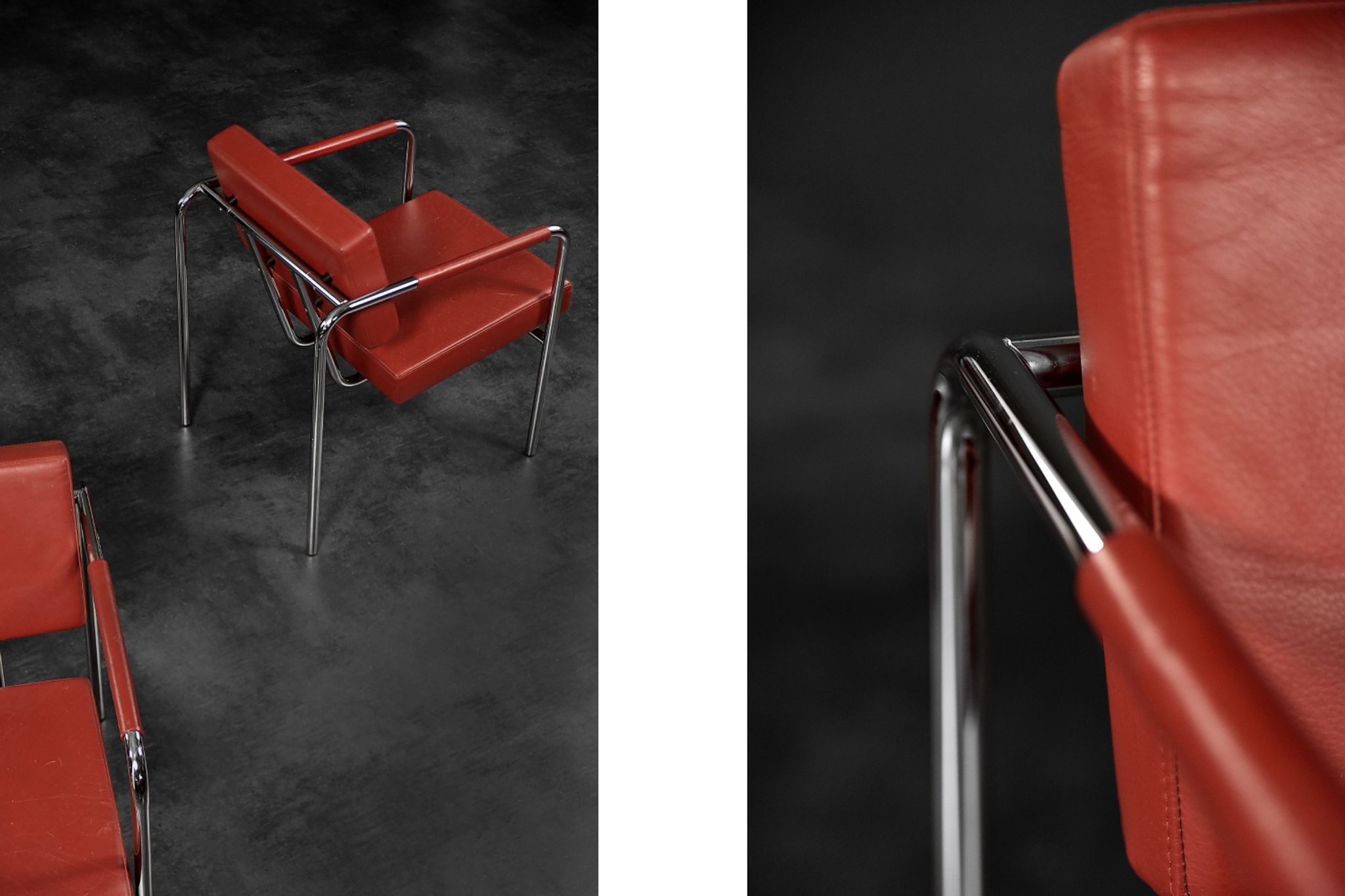 Fauteuils scandinaves bauhaus chrome