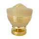 Old globe table lamp in beige and gold glass