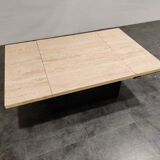 Vintage travertine hidden bar coffee table, 1970s