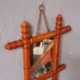 Miroir fin XIX ème vers 1900 en hêtre forme bambou