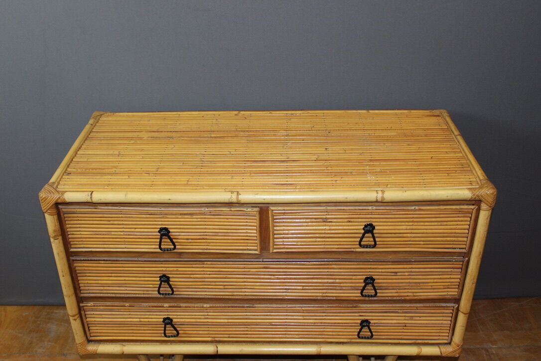 Bamboo design chest of drawers circa 1950