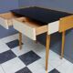 Writing desk table with Black Opaxit glass top 1960s