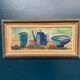 Large Original Swedish Oil on Panel – “Kettle Bowl and Glass” by Louis Zelig – Signed – Vintage & Framed – 40 × 80 cm (15.7" × 31.5")