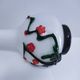 vase glass paste floral decoration Japonese style vintage